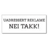 postkasseskilt gravert nei takk til uadressert reklame