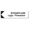 byggeplass logo og firmanavn venstre